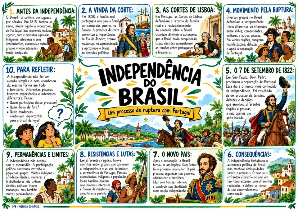 Mapa mental: Independência do Brasil